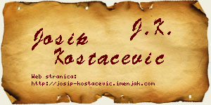 Josip Kostačević vizit kartica